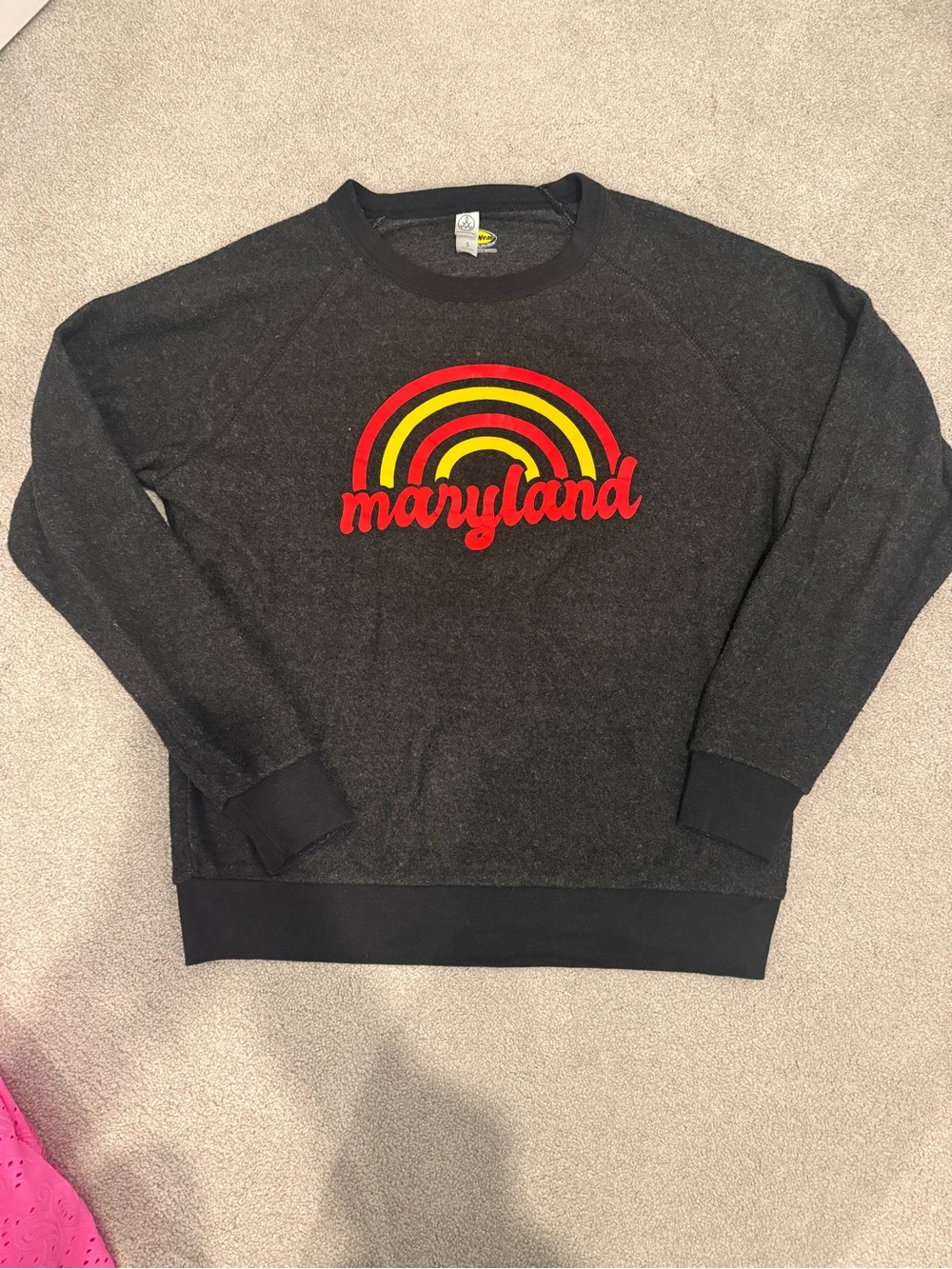 Maryland Graphic Crewneck Sweatshirt - Dark Gray with Red Accent